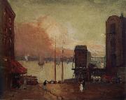 Robert Henri Cumulus Clouds,East River oil painting